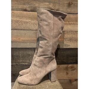 Chinese laundry krafty Tan suede block heel Boots Size 10 Made In‎ Brazil
